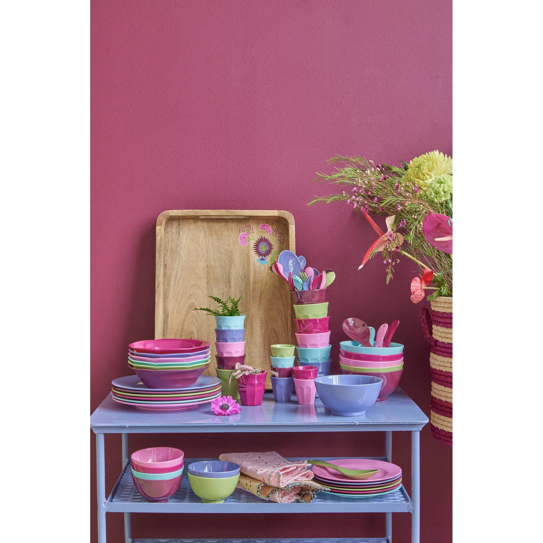 Rice DK Melamine Round Side Plates in Asst. Colors - 6 Pack