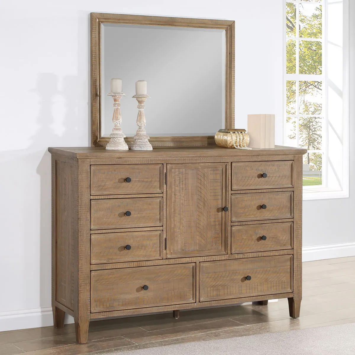 Riverdale - Dresser And Mirror - Driftwood