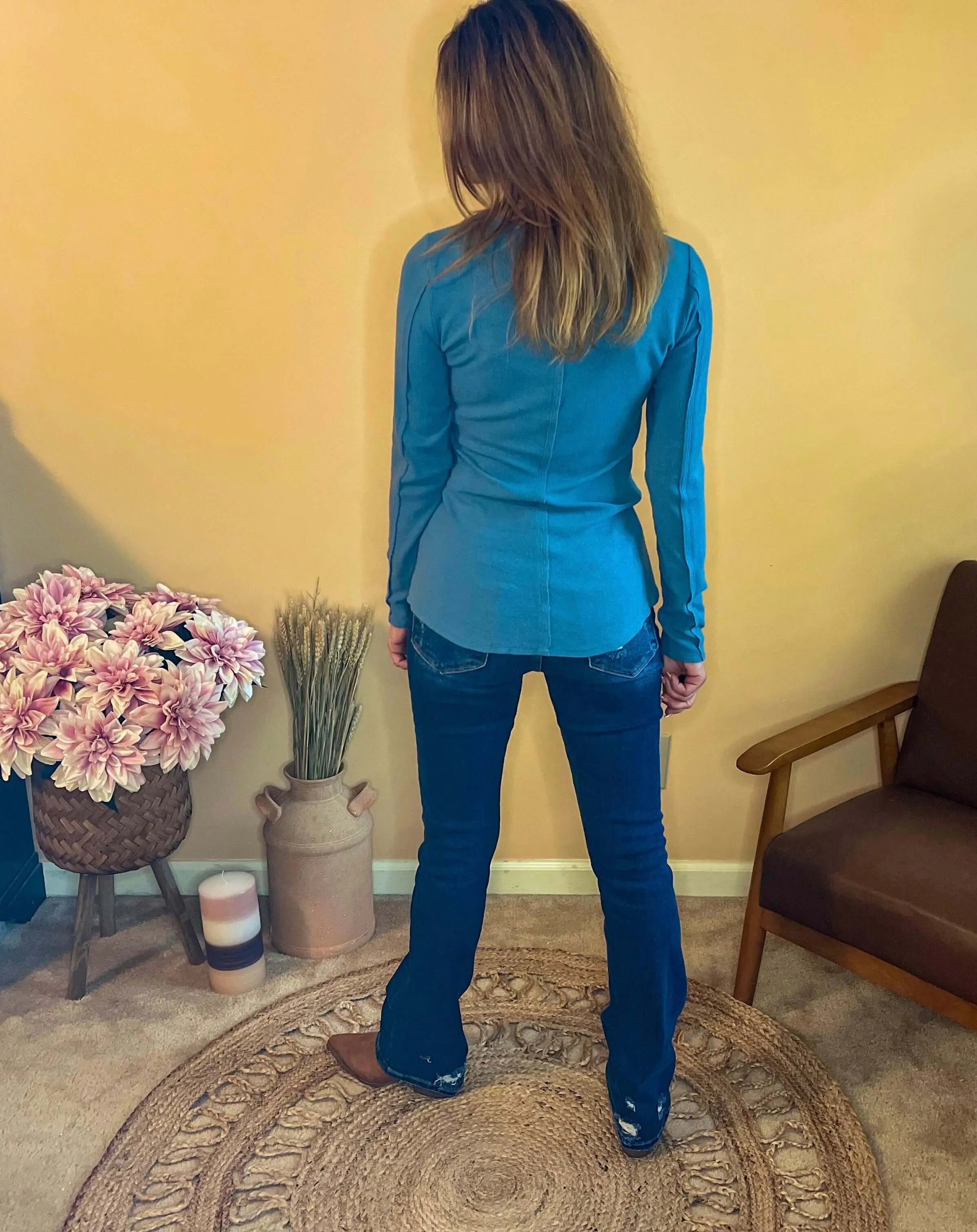 Rustic Crochet Delight Long Sleeve Top