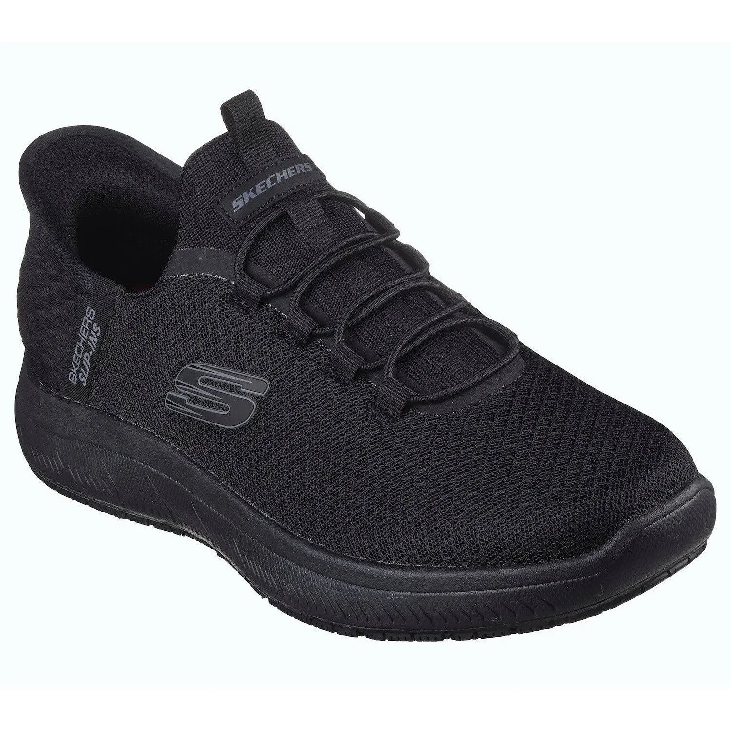 Skechers 200205EC Summits Sr - Colsin Hands Free Mens Black Textile Slip On Trainers