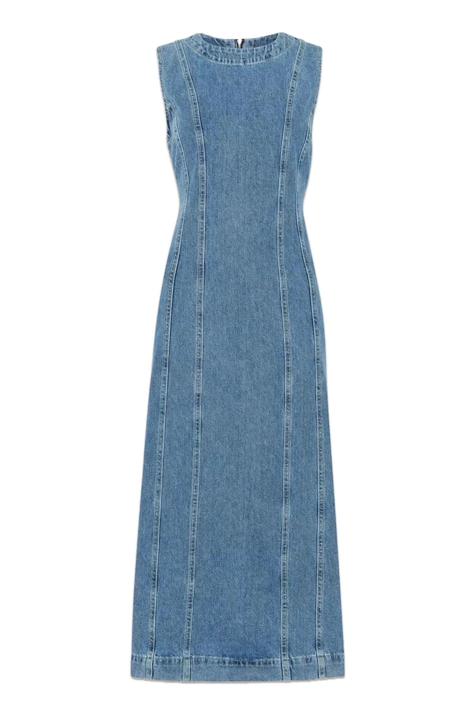 Sleeveless Denim Midi Dress