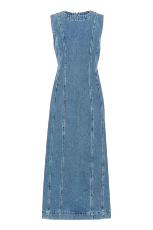 Sleeveless Denim Midi Dress