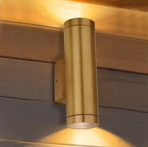 Solid Brass Outdoor Two Spotlight Wall Light - IP64