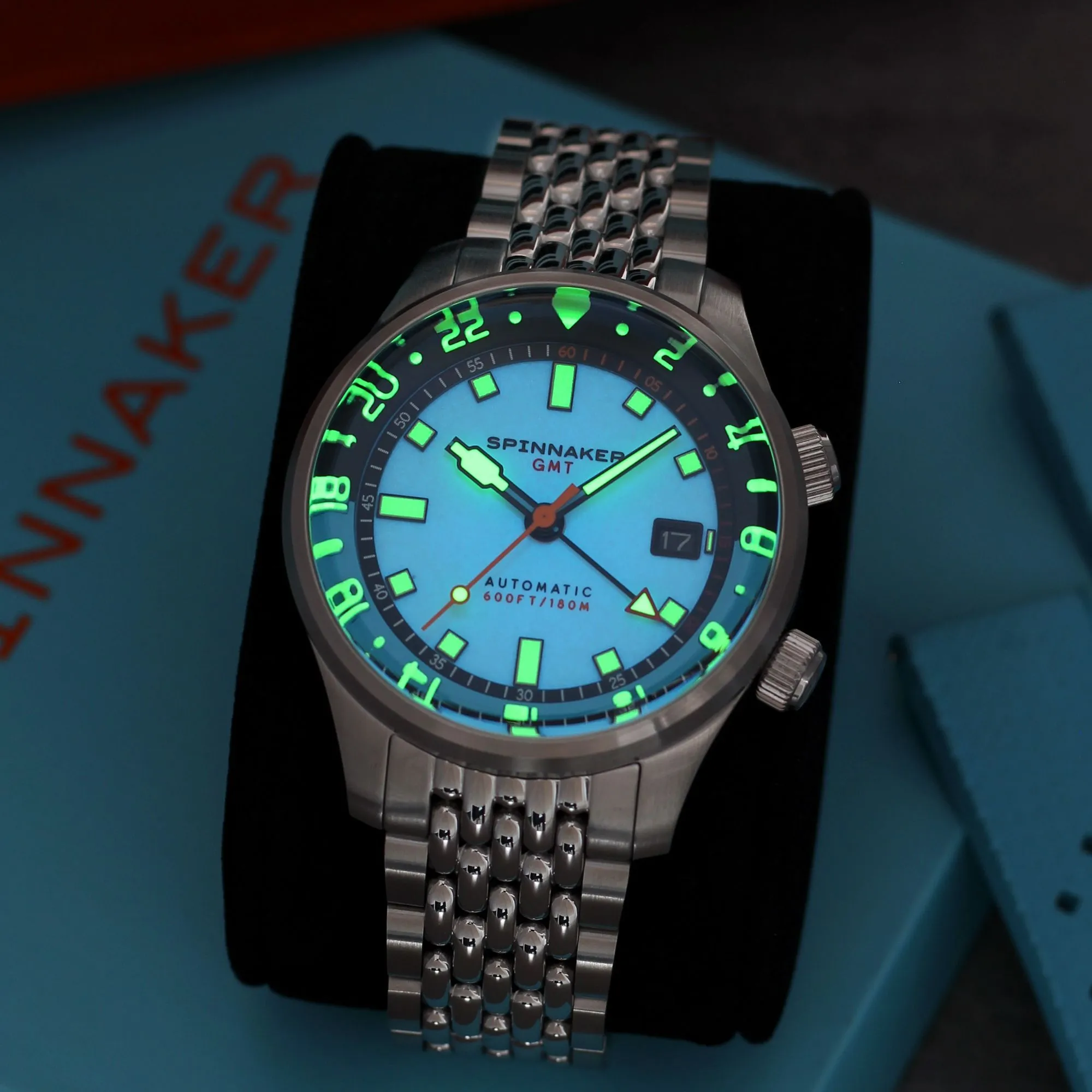 Spinnaker Bradner GMT Automatic Aquamarine Blue Men's Watch