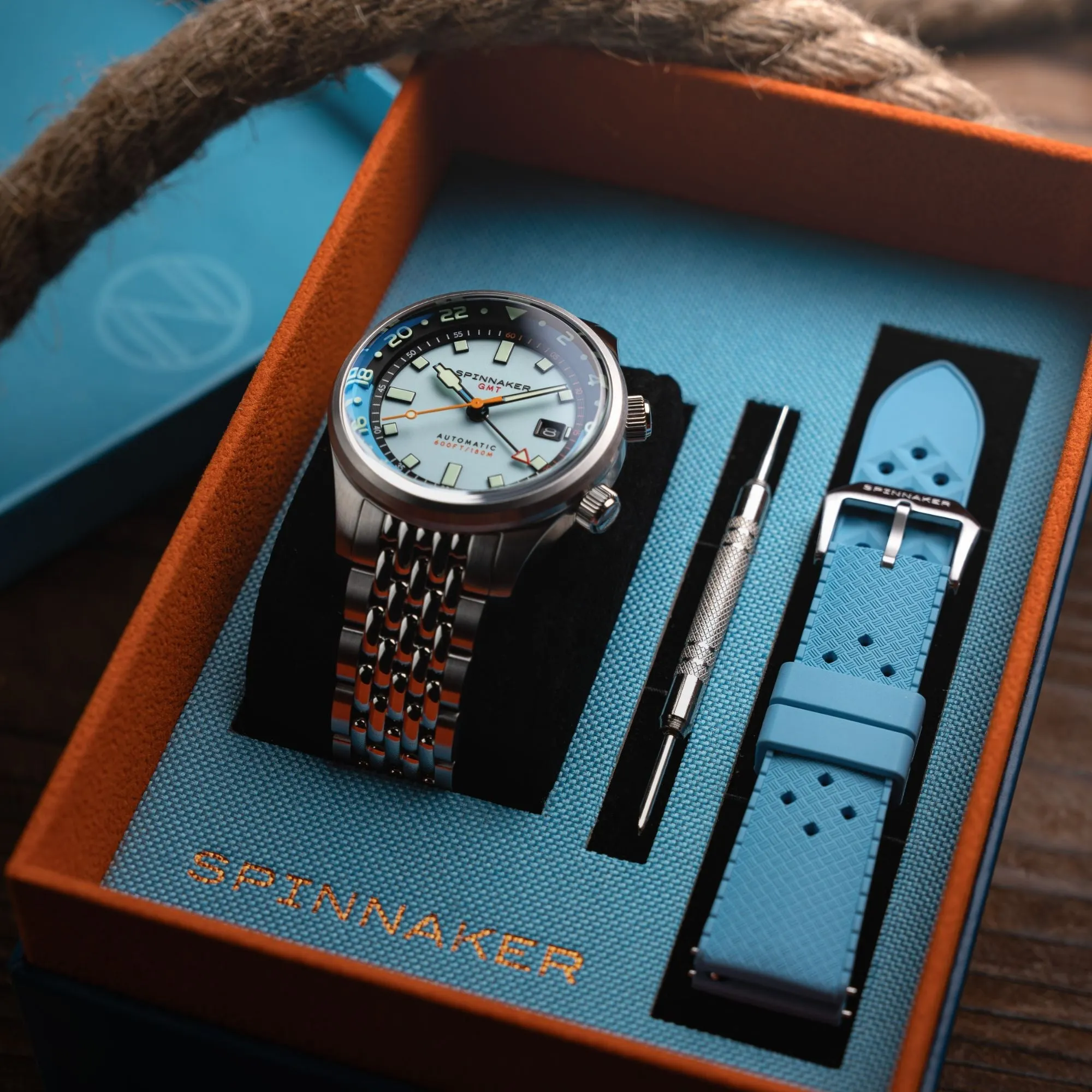 Spinnaker Bradner GMT Automatic Aquamarine Blue Men's Watch
