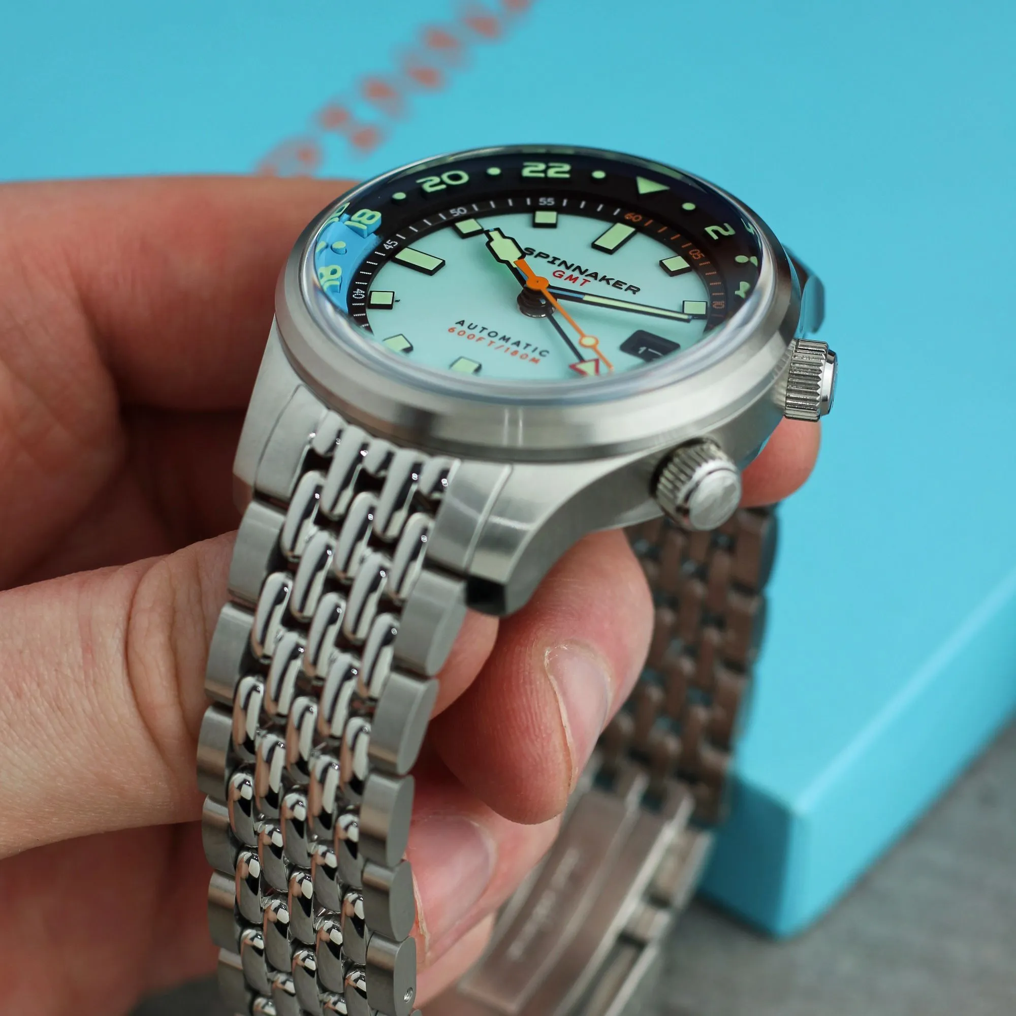 Spinnaker Bradner GMT Automatic Aquamarine Blue Men's Watch