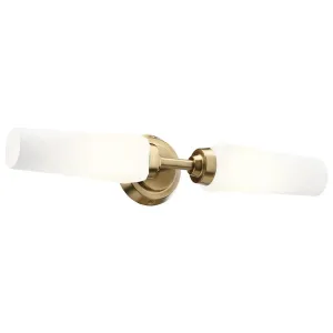 Truby 20 In 2-Lights Bathroom Vanity Light With Satin Etched Cased Opal Glass, Bronze Finish