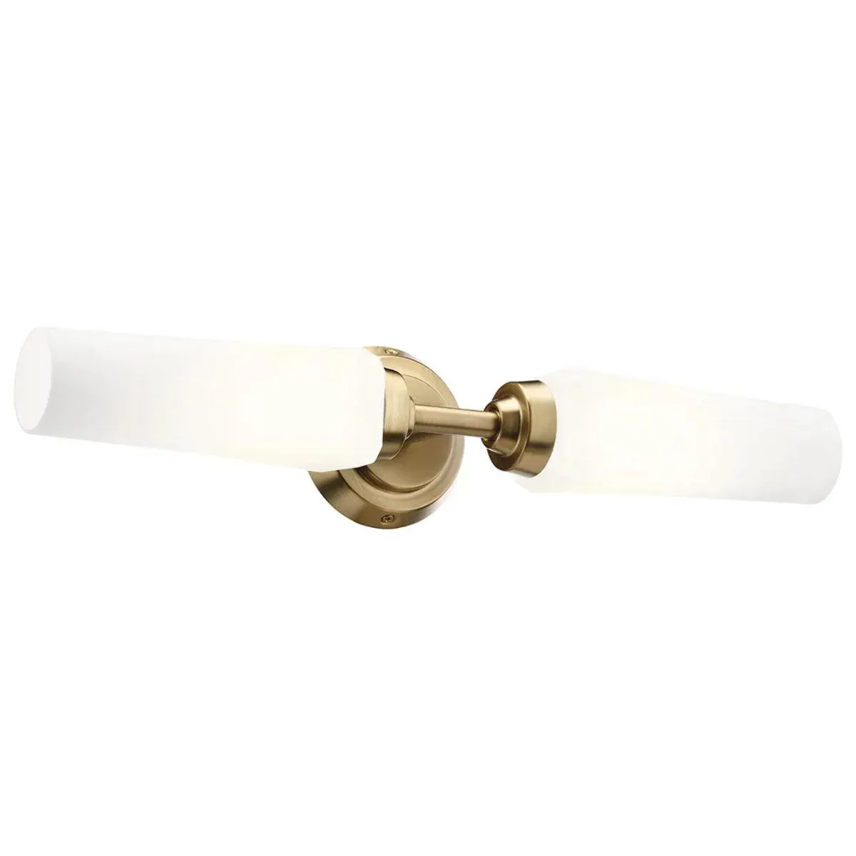 Truby 20 In 2-Lights Bathroom Vanity Light With Satin Etched Cased Opal Glass, Bronze Finish