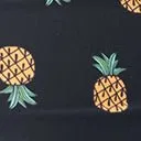 Unique Vintage Plus Size Black & Pineapple Print Totally Tied Up Swim Top