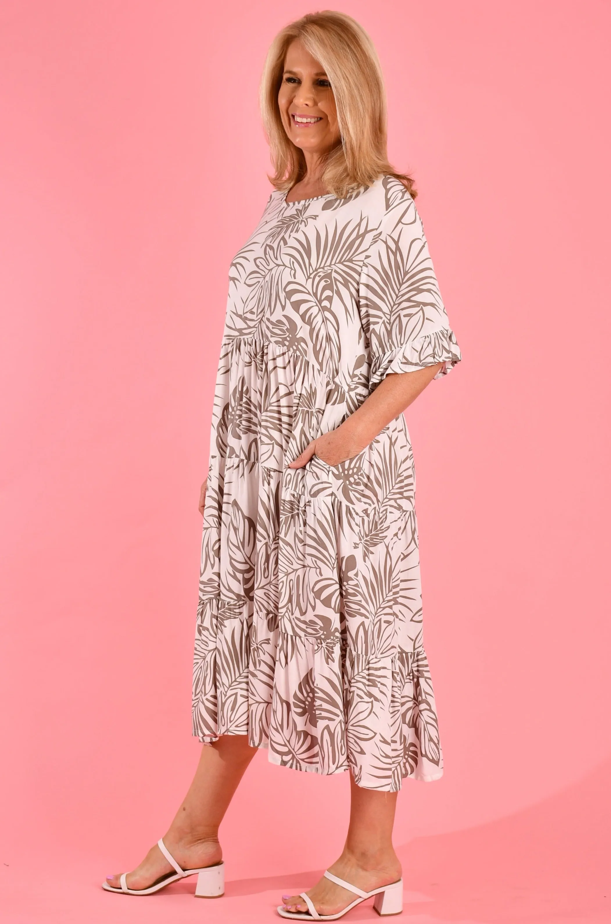 VBLD250 - PARADISE DRESS - PALM WHITE