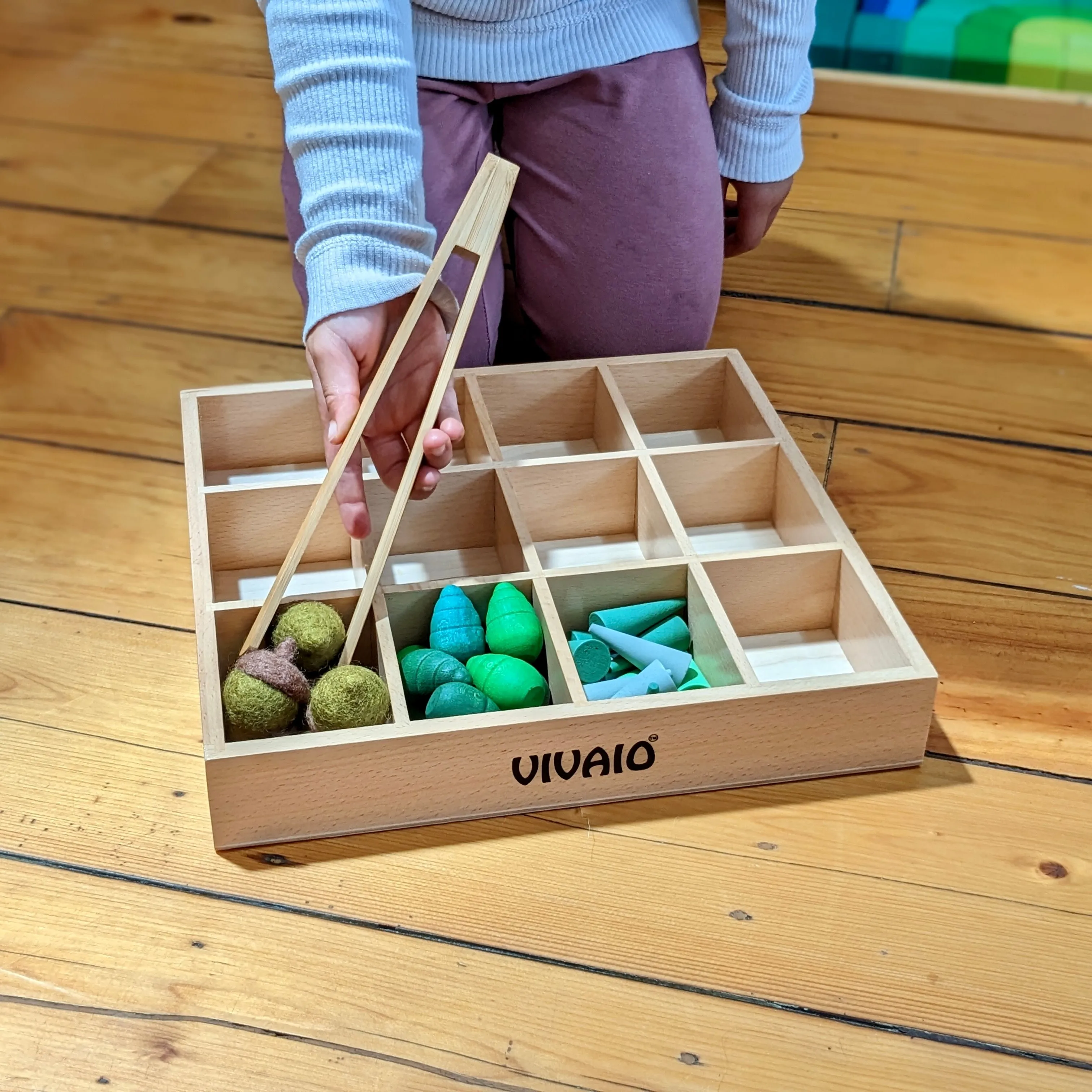 VIVAIO Wooden Box for Paints Practical Life Materials