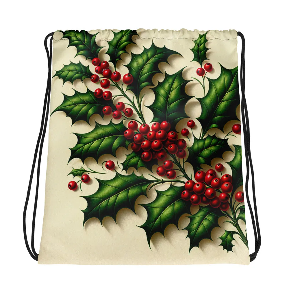 Whimsical Winter Wear Drawstring Bag