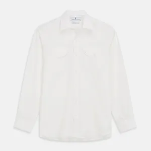 White Cotton Weekend Fit Langston Shirt