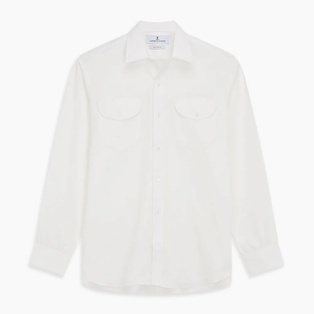 White Cotton Weekend Fit Langston Shirt